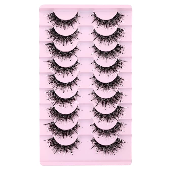 Manga Lashes Anime False Eyelashes with Spikes Fake Lashes Wispy Lashes Strips Spiky Fake Eyelashes 9 Pairs Faux Mink Lashes 8-16mm Lash Extension by ALPHONSE