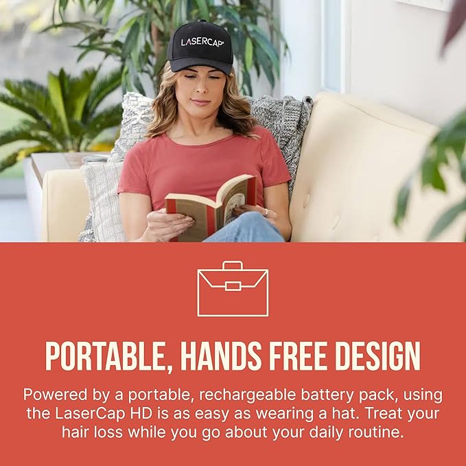 LaserCap HD 224 – Professional Red Light Therapy Cap for Hair Growth – FDA Cleared Alopecia & Thinning Hair Treatment for Men & Women – 224 Medical-Grade Lasers, Cordless Rechargeable Design
