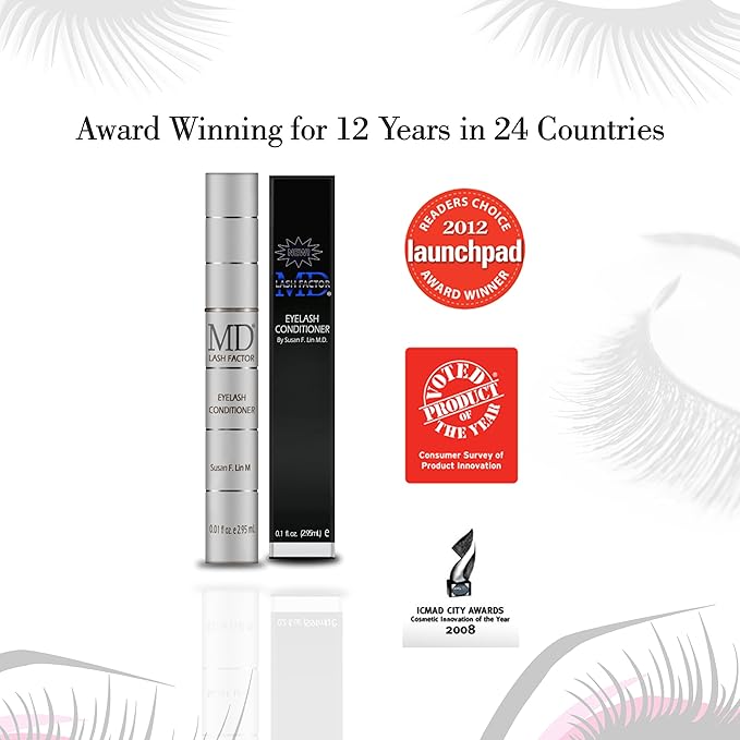 MD Lash Factor Eyelash Conditioner – 0.05 fl oz Trial Size – Lash Growth Serum with Biotin and Peptides, Ideal for First-Time Users