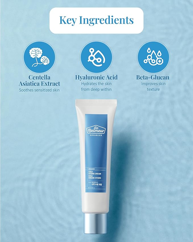 DR. BELMEUR Advanced Cica Hydro Cream Special Set (2fl oz*2, Pack of 2) - Soothing, Barrier-Strengthening Face Moisturizer for Sensitive Skin. Korean Skin Care. Centella Asiatica