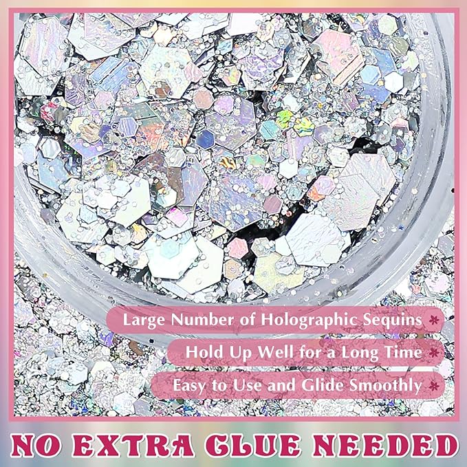 12 Colors Body Glitter Gel and Face Glitter Gel Makeup for Eyeshadow and Nails, Hair and Raves Festivals, Makeup for Women and Kids