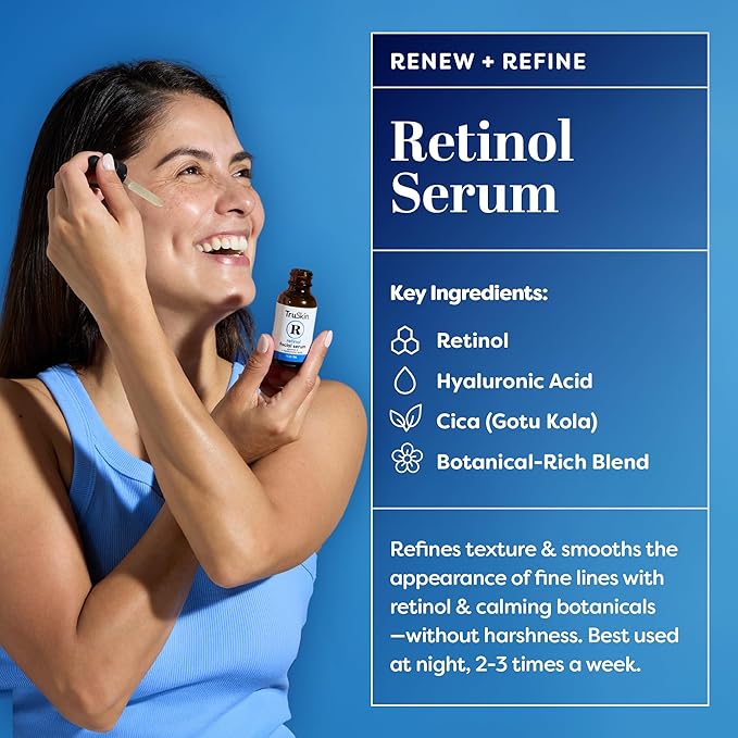 TruSkin Face Serum Trio – Hyaluronic Acid, Vitamin C & Retinol Serum for Face – Anti Aging Skin Care Set for Women – Skincare for Bright, Smooth, Hydrated & Firmer-Looking Skin, 1 fl oz, 3 Bottles