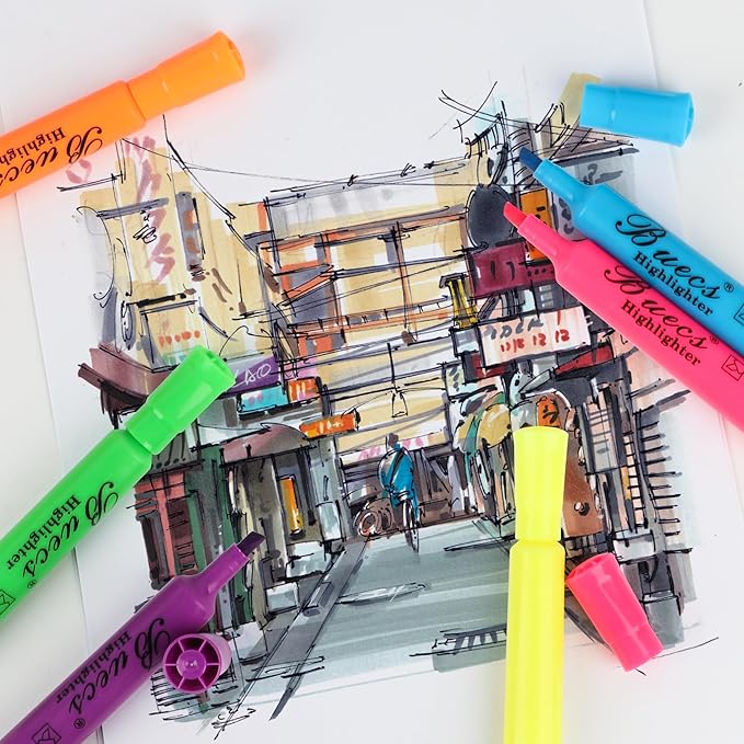 Highlighters Bulk Pack, 96 Count, Assorted Colors, Chisel Tip, suitable for Adults Highlighting Planner Notes, Office School Supplies