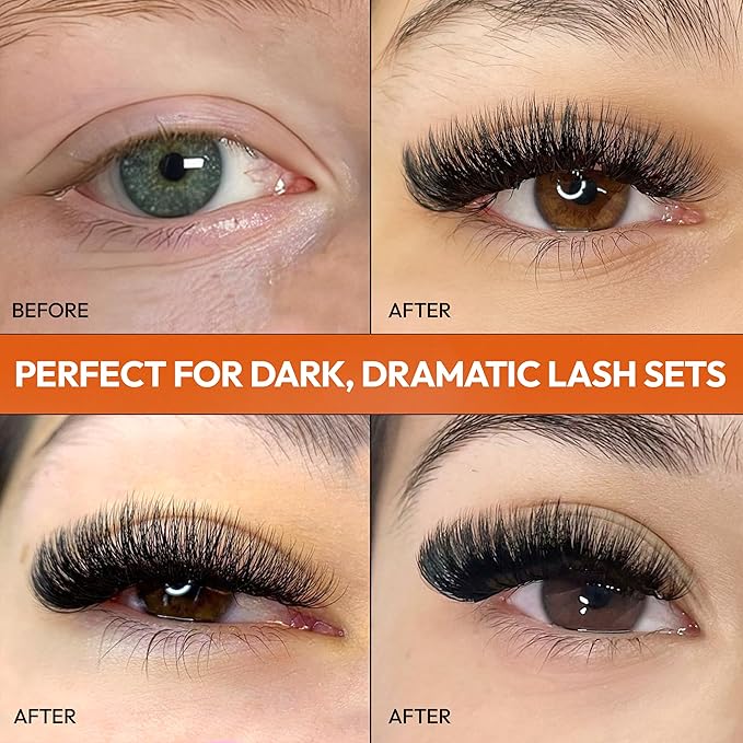 Eyesy Lash 448 Narrow Promade Fans - 10D 0.07mm Thickness C Curl 9-15mm Mixed Lengths - Mega Volume Eyelash Extension Long Stem Narrow Premade Lash Fans Fluffy Pre Made Eyelash Extension Trays