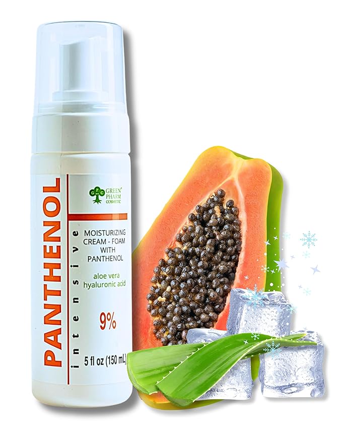9% Panthenol Foam Spray - Redness Relief Moisturizer | Acne, Burn & Skin Repair with Aloe & Hyaluronic Acid – Post-Laser, Stitches, Tattoo & Hair Transplant, 5Oz