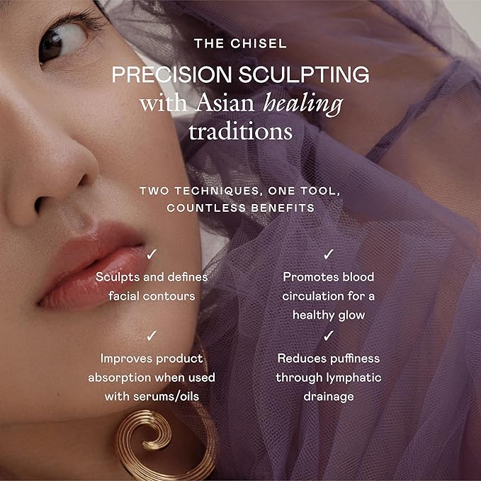 EADEM The Chisel, Gua Sha & Jade Facial Sculptor, Gua Sha Facial Tools for your Skin Care Routine, GuaSha Tool for Face, Jade Roller for Face, Luxury Jawline Sculptor