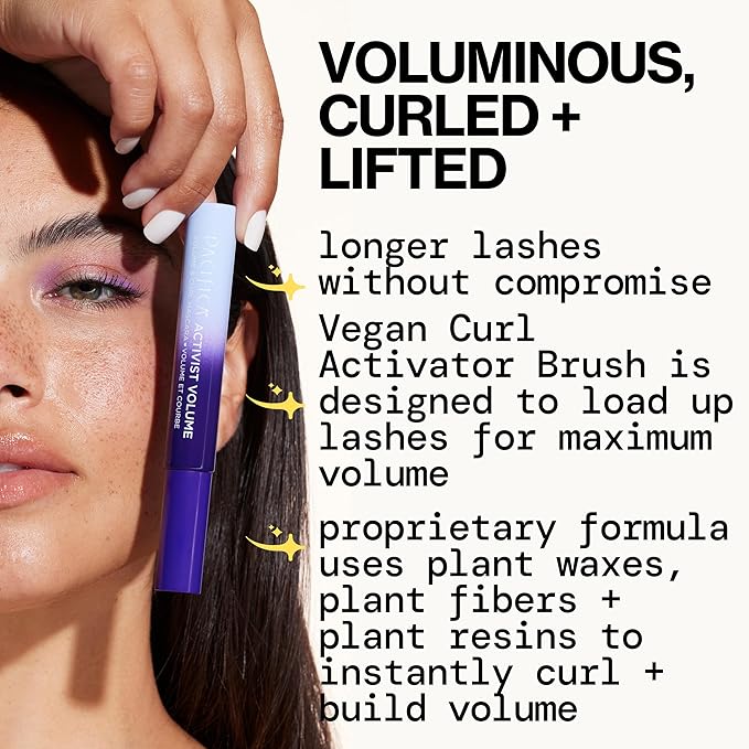 Pacifica Beauty, Activist Volume & Curl Black Mascara, Vegan Collagen Lash Serum & Clear Mascara Primer, Lengthening + Volumizing, Clean Makeup, Glass, Value Pack, Silicone Free, Vegan & Cruelty Free