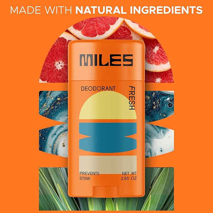 Miles Kids Deodorant for Boys and Girls - Aluminum Free Deodorant for Kids and Teens, Natural, Hypoallergenic, Made in USA - Fresh Scent - 2-Pack