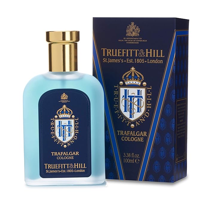 Truefitt & Hill Luxury Cologne - Trafalgar - Premium Long-Lasting Spice and Wood Men's Fragrance Presented in a Beautifully Etched Traditional Atomizer Bottle - 3.38 oz