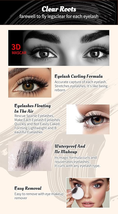 Unique High Heel Design Mascara – Ultra-Volumizing & Lengthening Lash Cosmetics Mascara for Long, Thick, Curled Lashes – 24H Waterproof & Smudge-Proof – Ultra Black, Dramatic Eye Makeup Look