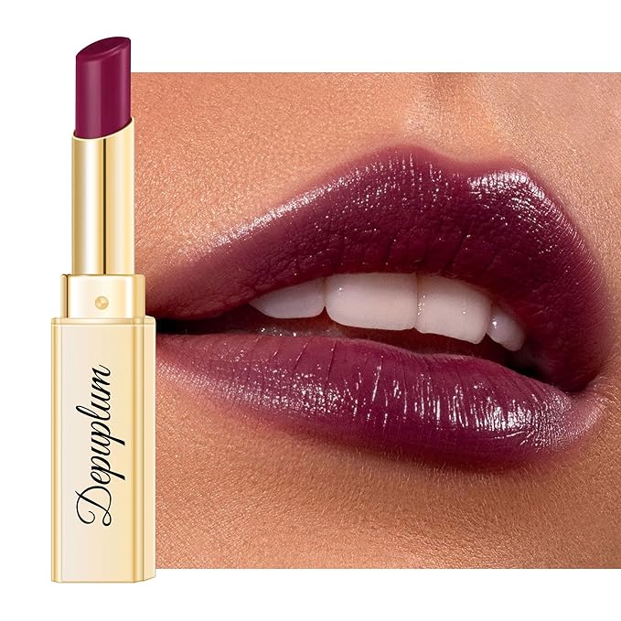 Dark Purple Lipstick for Women Hydrate Glossy Lipstick Moisture Lip Gloss Sheer-Medium Coverage Long Lasting Lipsticks for Dry Lips, DM93 Grape Purple
