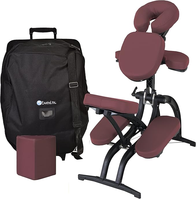 EARTHLITE Portable Massage Chair AVILA II - Premium Folding Spa/Massage/Tattoo Chair incl. Rolling Carry Case