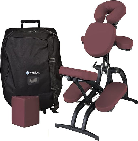 EARTHLITE Portable Massage Chair AVILA II - Premium Folding Spa/Massage/Tattoo Chair incl. Rolling Carry Case