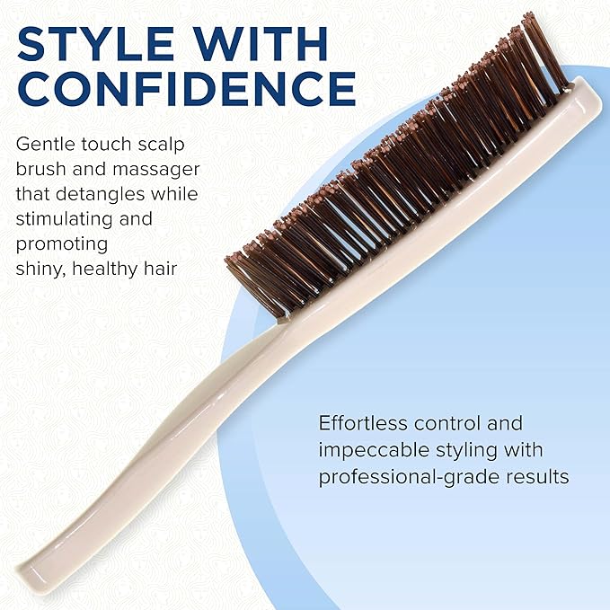 Giorgio Gentle Detangler Brush for Men - Dual Length Bristles for Fine and Thick Hair, Scalp Massager, and Travel Detangling Brush for All Hair Types