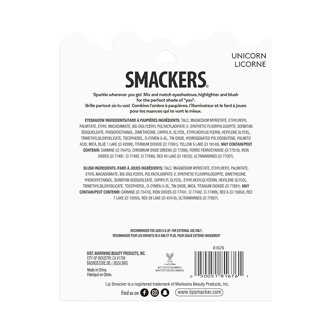 Lip Smacker Sparkle & Shine Eyeshadow Makeup Palette, Unicorn Palette | Christmas Make Up Collection | Holiday Present | Gift for Girls