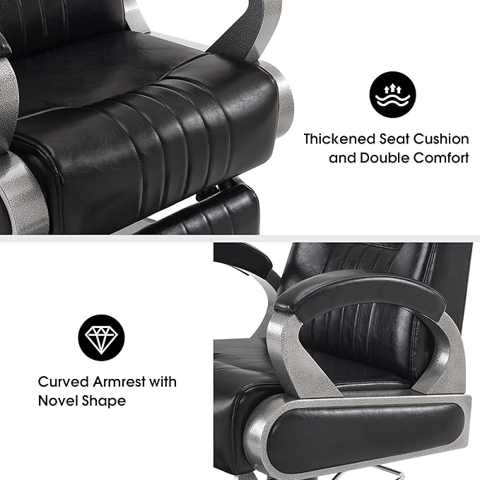 BarberPub All Purpose Barber Chair with Heavy Duty Pump,Reclining Adjustable Swivel Hair Styling Spa&Salon Chair for Hair Stylist, Home Salon,Barbershop 9502 (Black)