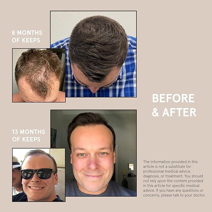 Keeps Hair Loss Shampoo & Conditioner Set For Men - Mens Hair Care for Fuller, Thicker Looking Hair - Thinning & Hair Growth Product - DHT Blocker - Infused with Biotin, Caffeine & Saw Palmetto - 8 oz