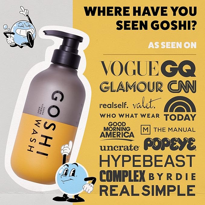 GOSHI Super Vitamin Body Wash 3.4 oz - pH-Balanced Exfoliating Body Wash for Men and Women - For All Skin Types