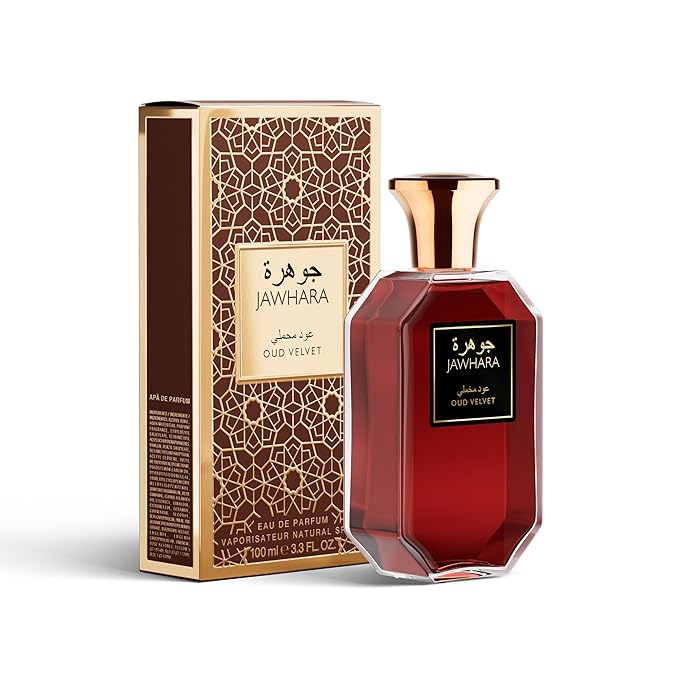 Jawhara Oud Velvet | Woody Ambery Eau de Parfum 3.3 fl oz | Oud with Notes of Saffron, Amber Wood, Leather and Warm Vanilla | Long Lasting | Everyday Wear | Travel Size