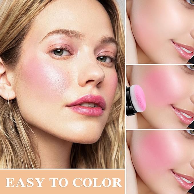 2 Colors Blush Stick,Multi-Use Cream Blush,Waterproofing Highly Pigmented Makeup Stick,Moisturizing Makeup Cream Set A6