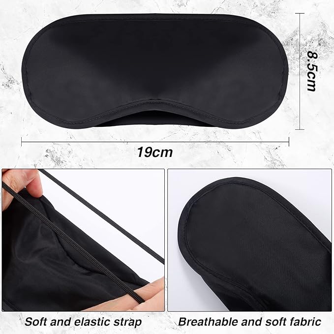 100 Pack Eye Mask Disposable Blindfolds for Games with Nose Pad Soft Eye Cover Party Pack Sleep Eye Masks Eye Shade Mask Women Men Kids (Black)