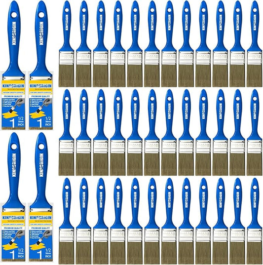 1.5 Inch Paint Brush Set, 40 Pack, 1-1/2 Inch (38mm) Flat Paint Brushes for Walls, Furniture, Crafts, Professional DIY Painting & Touch-Ups
