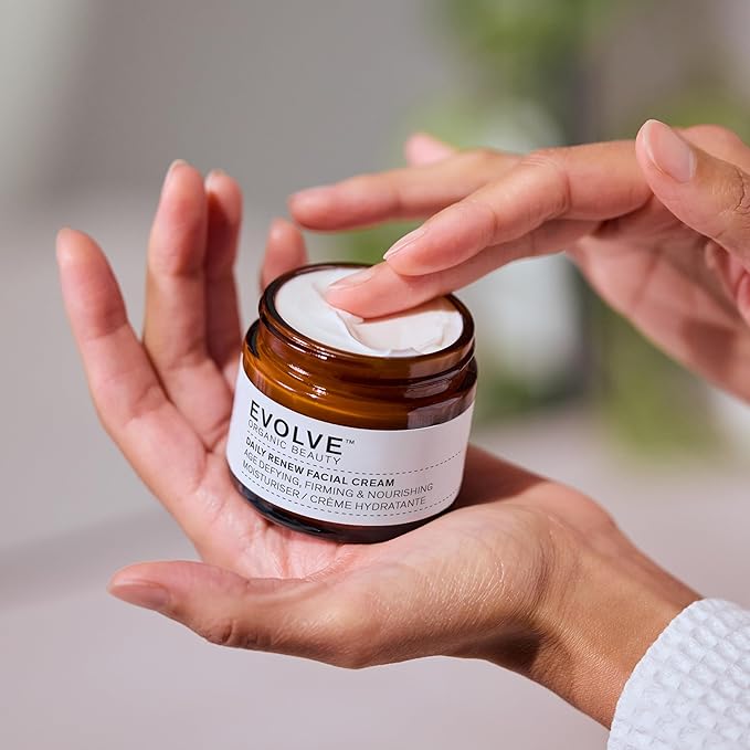 Evolve Organic Beauty - Natural Daily Renew Facial Cream | Small-Batch, Vegan Clean Beauty (2 oz | 60 mL) Packaging May Vary