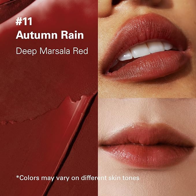 Melixir Vegan Lip Butter #11 Autumn Rain (+11 more colors), Deep Nourishing Tinted Lip Balm for Dry Lips, Bee-Free, Petrolatum-Free, Plant-Based, Hydrating for Cracked & Chapped Lips, Travel Essential