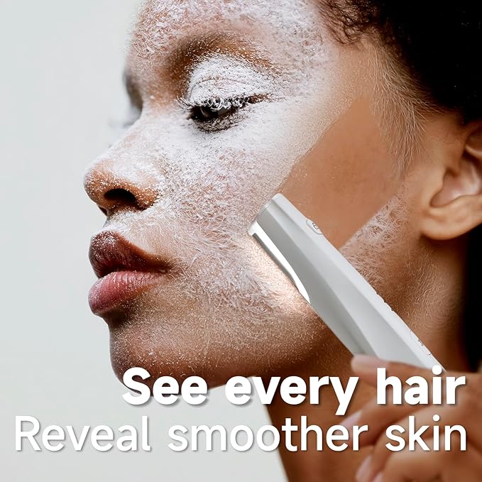 Liberex Dermaplane Razor Hair Identifier Spray for Women Face Shaving, Sonic Dermaplaning Tool Set for Peach Fuzz Removal
