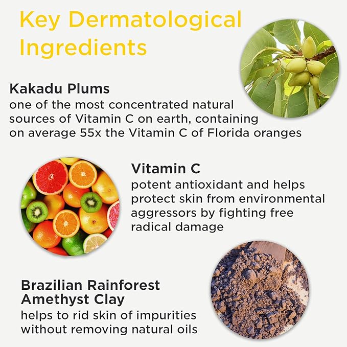 DERMAdoctor 20% Vitamin C Face Serum 0.5 fl oz Cleanser 2.37 fl oz with Caffeine Eye Cream Vitamin E & Ferulic Acid | Kakadu C Anti Aging, Hydrating & Discoloration Correcting Serum