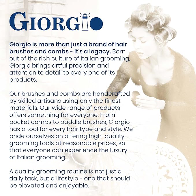 Giorgio GIO1IVY Black Gentle Touch Detangler Hair Brush for Men Women and Kids. Soft Bristles for Sensitive Scalp. Wet and Dry for all Hair Types. Scalp Massager Brush Stimulate Hair Growth