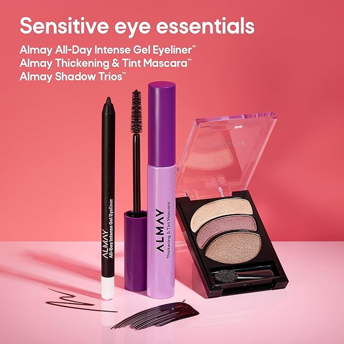 Almay Thickening & Tint Mascara, Instant Soft Full Volume, Conditions & Darkens Natural Lashes Over Time, No Flaking or Clumping, 402 Black, 0.28 fl oz