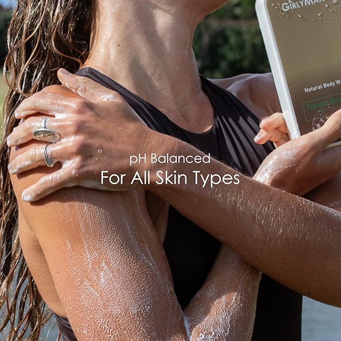 GirlyMan Natural Body Wash - Made with Olive Oil & Aloe Extract, No Artificial Fragrance, PH Balanced, Gentle Formula, Nourishing Ingredients, Family Owned (Rosemary Tea Tree)