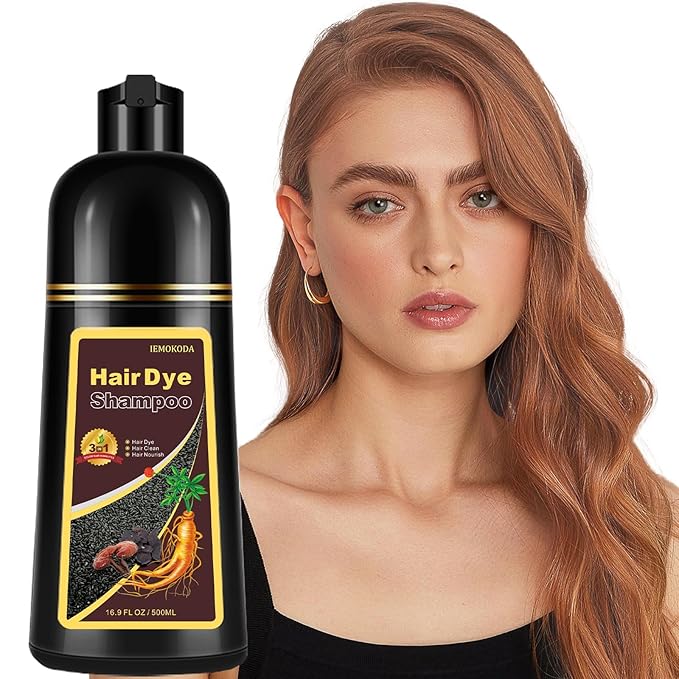 Hair Dye Shampoo 3 in 1, Natural Cherry Brown Hair Dye for Men Women,Long -Lasting Dye Shampoo for Color Treated Hair, Easy to Use for Home & Salon, 16.9 Fl Oz (Cherry brown)