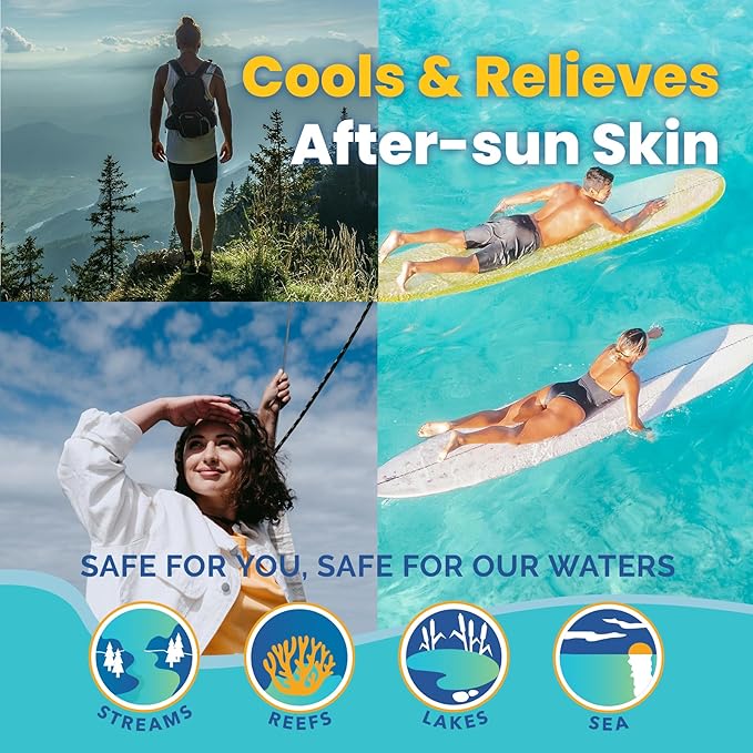 STREAM 2 SEA Sun & Sting Soothing Aloe Gel, Organic Aloe Vera Gel for Face & Body, After Sun Care & Sunburn Relief - Pack of 3