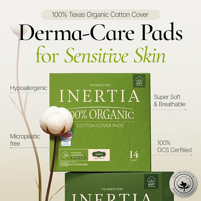 INERTIA Organic Cotton Pads - The Perfection - Regular Absorbency