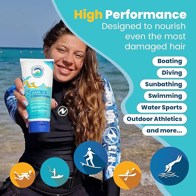 STREAM 2 SEA Leave In Conditioner Reef Safe Hair Conditioner Formula For Dry and Damaged Hair, 32 oz Paraben Free Hair Detangler with UV Protection For All Hair Types