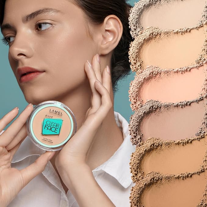 Lamel OhMy Clear Face Powder - Light Natural Coverage & Suet Control - Cruelty Free - Light Natural N.401