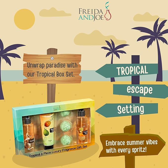 Fine Fragrance Body Mist & Body Splash Gift Set – Luxury Self-Care Combo for Women and Girls (Coconut, Cucumber, Mango Pear w/ Bath Fizzer, Bath Bomb) Mother’s Day Gift for Mom