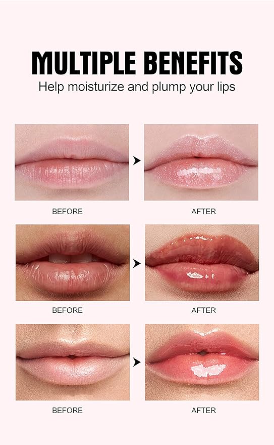 3PCS Plumping Lip Oil With Chili Extract - Fuller Lips Instantly! Ultra-Hydrating & Nourishing, Glossy Finish Lip Glow Oil, Lip Plumping Booster Plump, Smooth, Define Your Lips Naturally (#01#02#04)