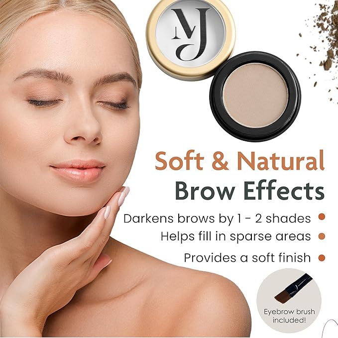 Marie-José Light Blond Eyebrow Powder Sand Beige Eyebrow Cake Powder - Effortless All-Day Brow Beauty - Compact Size 0.10oz for Purse or Travel Size - Made in USA