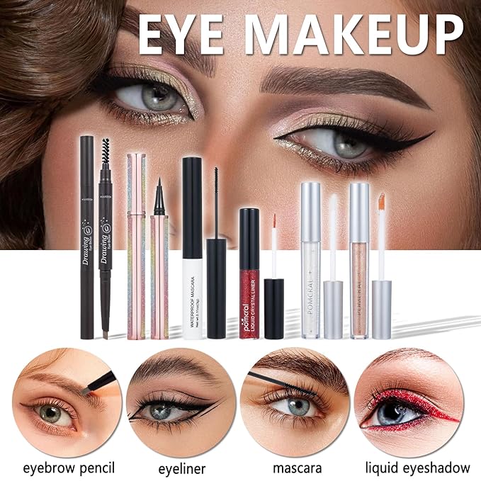 Makeup Kit For Girls,Full Makeup Set For Wonmen Includes 40 Colors Eyeshadow Palette Lip Gloss Liquid Lipstick Make up Sponge Brushes Eyebrow Concealer With Makeup Bag