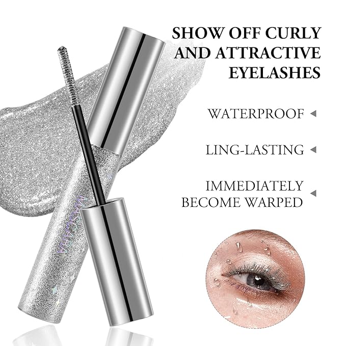 Colored Fiber Mascara, Waterproof Long Lasting Eyelash Mascara, Glitter Eyeshadow And Brow, Volume And Length, Sparkle Eye Makeup