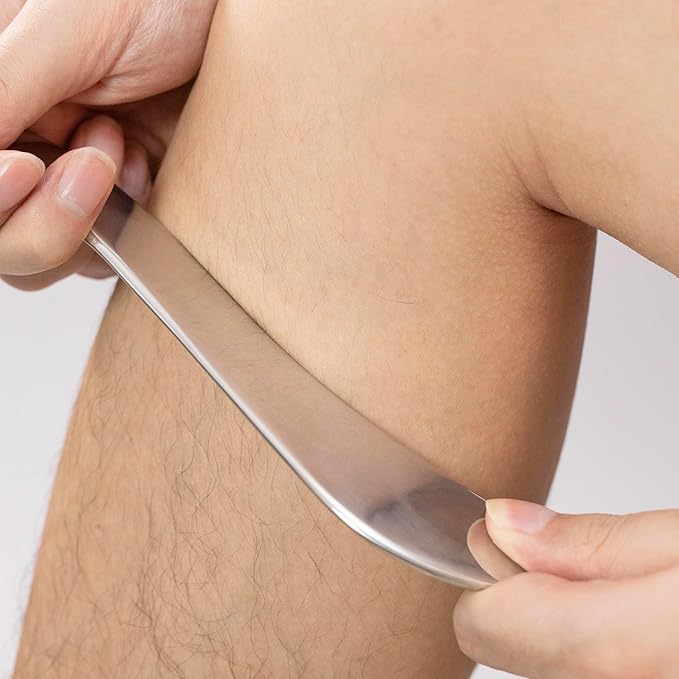 Gua sha Tool Stainless Steel gua sha-Set 4pcs -iastm Tool Gussha Massage Tool Muscle Scraping Tool for Soft Tissue Therapy and Reduce Arms,Back, Legs, Shoulder Muscle Pain(H1)…