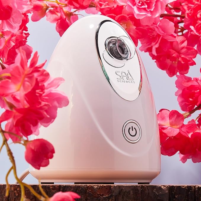 Spa Sciences - CIRRA - Nano Ionic Facial Steamer with UVC Sanitizing Protection, Aromatherapy Function, Detox Pores, and Boost Circulation - Includes an Essential Oil Basket