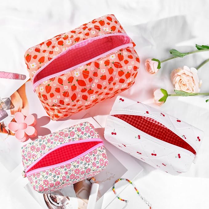 Soidram pink makeup bag quilted