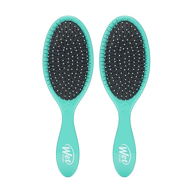 Wet Brush Original Detangler Hair Brush, Amazon Exclusive Aqua- Ultra-Soft IntelliFlex Bristles-Detangling Hairbrush Glides Through Tangles - All Hair Types (Wet & Dry Hair) - Women & Men (Pack of 2)