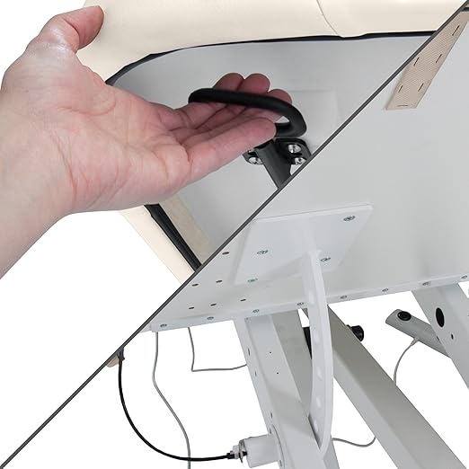 EarthLite Ellora Electric Lift Massage Table with Manual Tilt, Made in USA, 30" x 73, Vanilla Creme