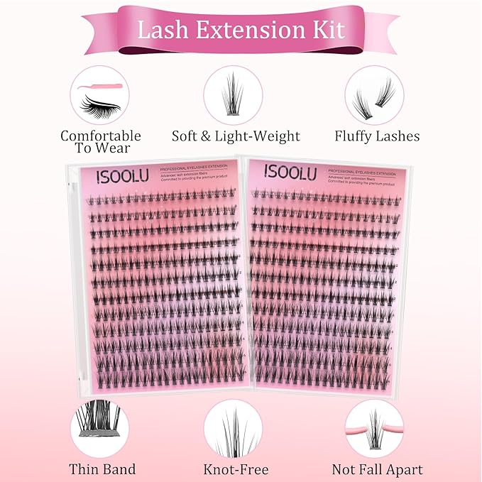 Fairy Lash Clusters Manga Individual Lashes C Curl Wispy Eyelash Clusters WideSpan Eyelash Extension Kit with Lash Bond and Seal Wet-Look Spiky Cluster Lashes (Anime Lash Clusters)