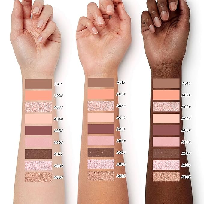 Brown Shimmer Single Eyeshadow Makeup Powder Palette，High Pigment Blendable Formula Eye Make-up for Women，Neutral Eye Shadow，sombras para ojos，Longwear Waterproof，Vegan & Cruelty-Free，Eyeshadow Gift